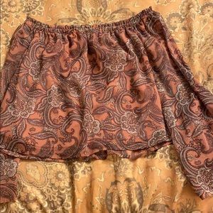 Paisley pattern off the shoulder top